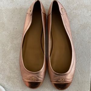 Coach ballet flats rose gold